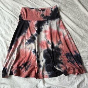 Popana Tie-Dye Skater Skirt in Pink and Black